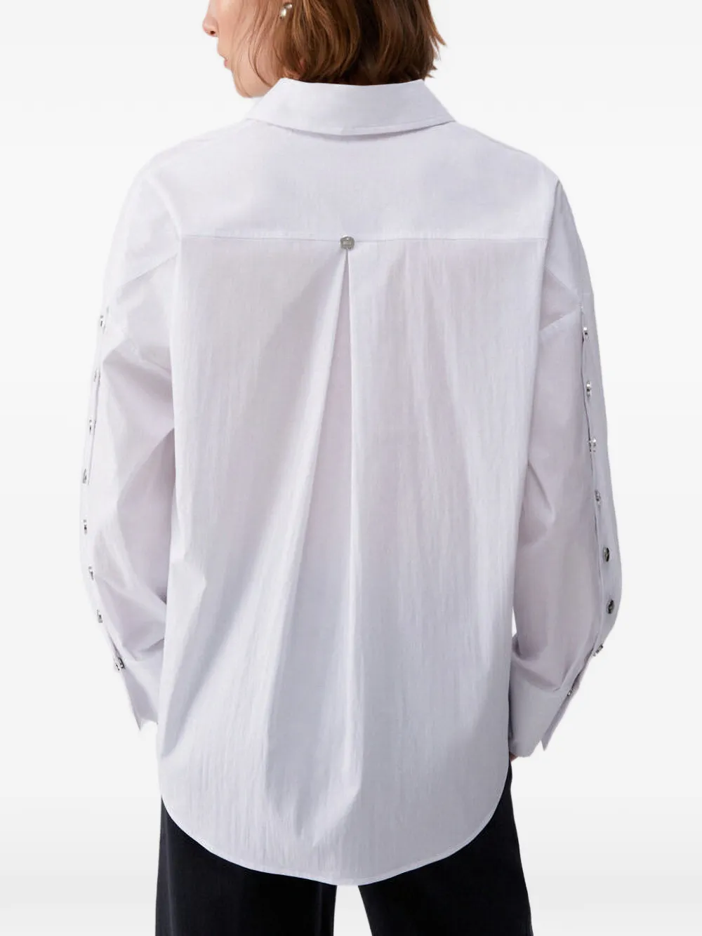 LIU JO Popeline blouse met studs Wit
