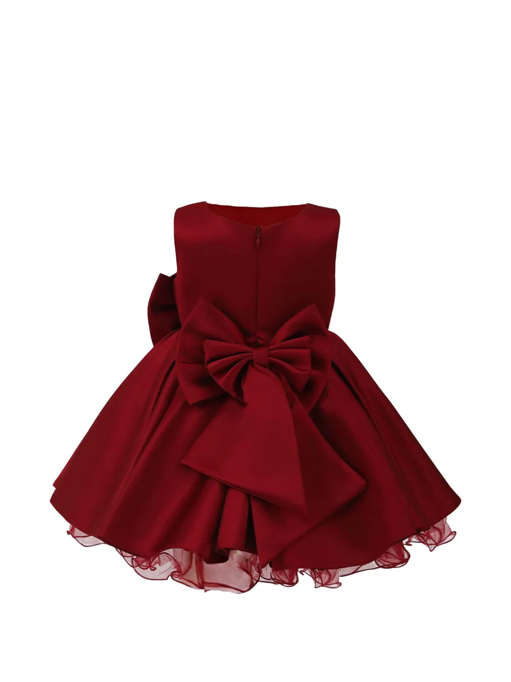 Tulleen Bow-detail Dress - Red 