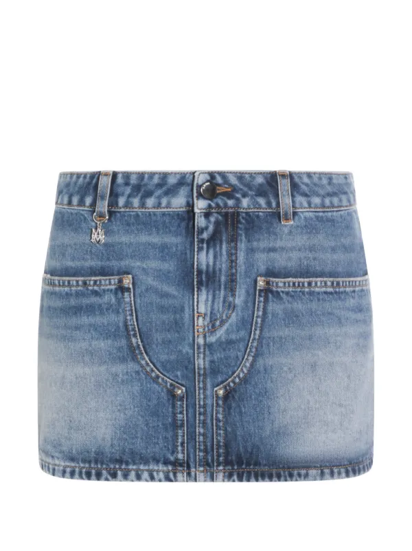 Amiri Denim Carpenter Mini Skirt in Blue