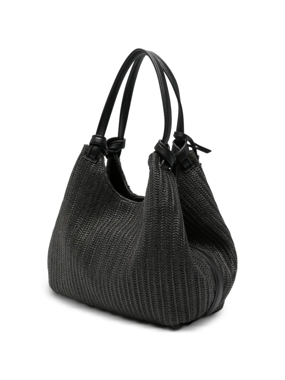 DKNY Geweven shopper met logoplakkaat Zwart