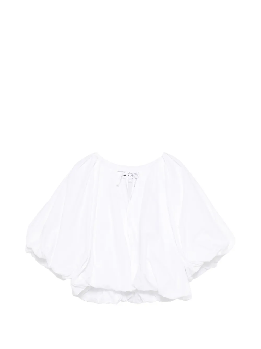 DKNY balloon-sleeve tie blouse - Bianco