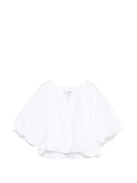 DKNY balloon-sleeve tie blouse