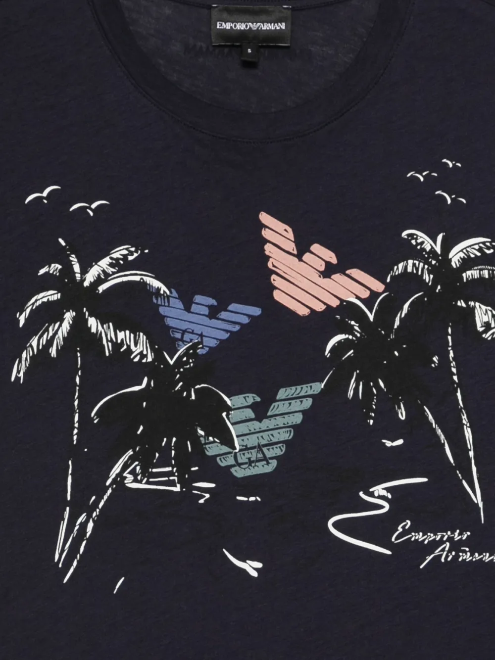 Emporio Armani T-shirt met grafische print Blauw