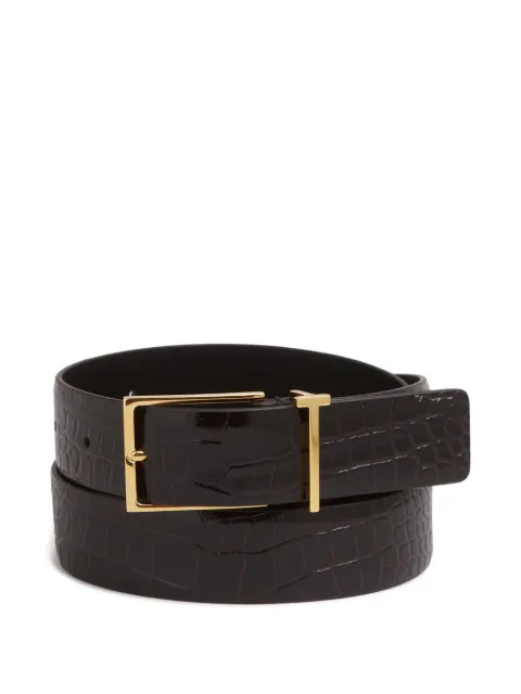 TOM FORD crocodile-effect buckle belt