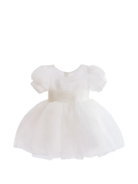 Tulleen puff-sleeve bow-detail dress