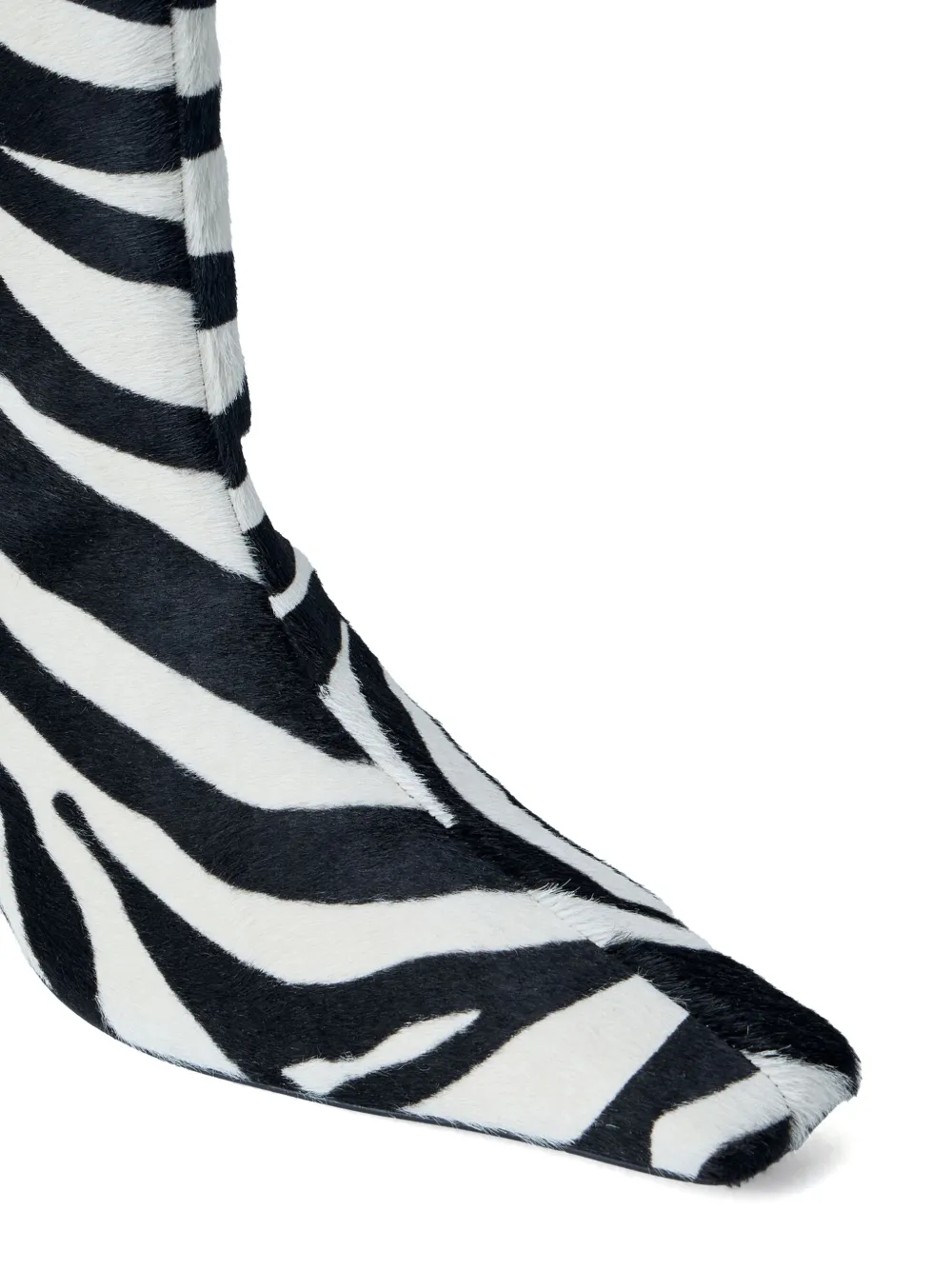 KHAITE animal print pointed toe boots Zwart