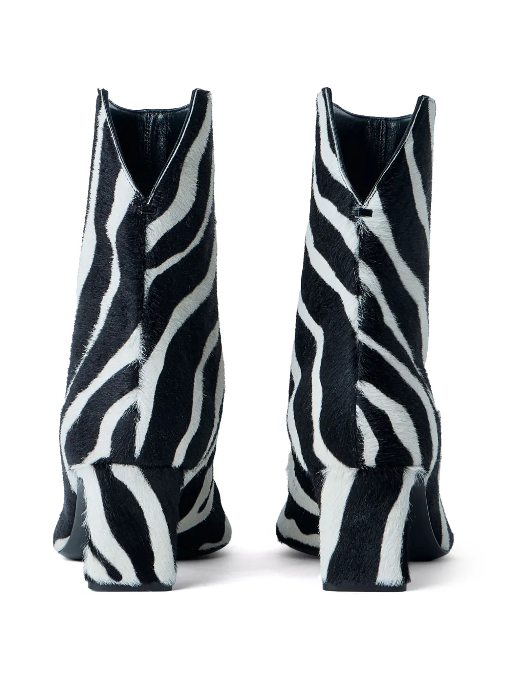 KHAITE animal print pointed toe boots Zwart