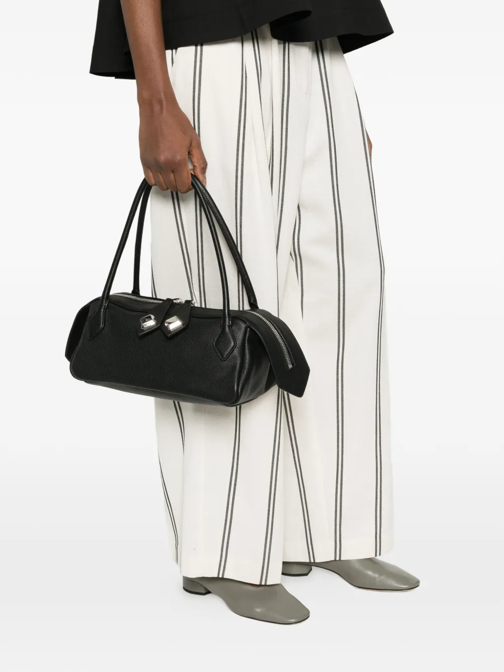  Minobossi Anna Leather Tote Bag - Black 