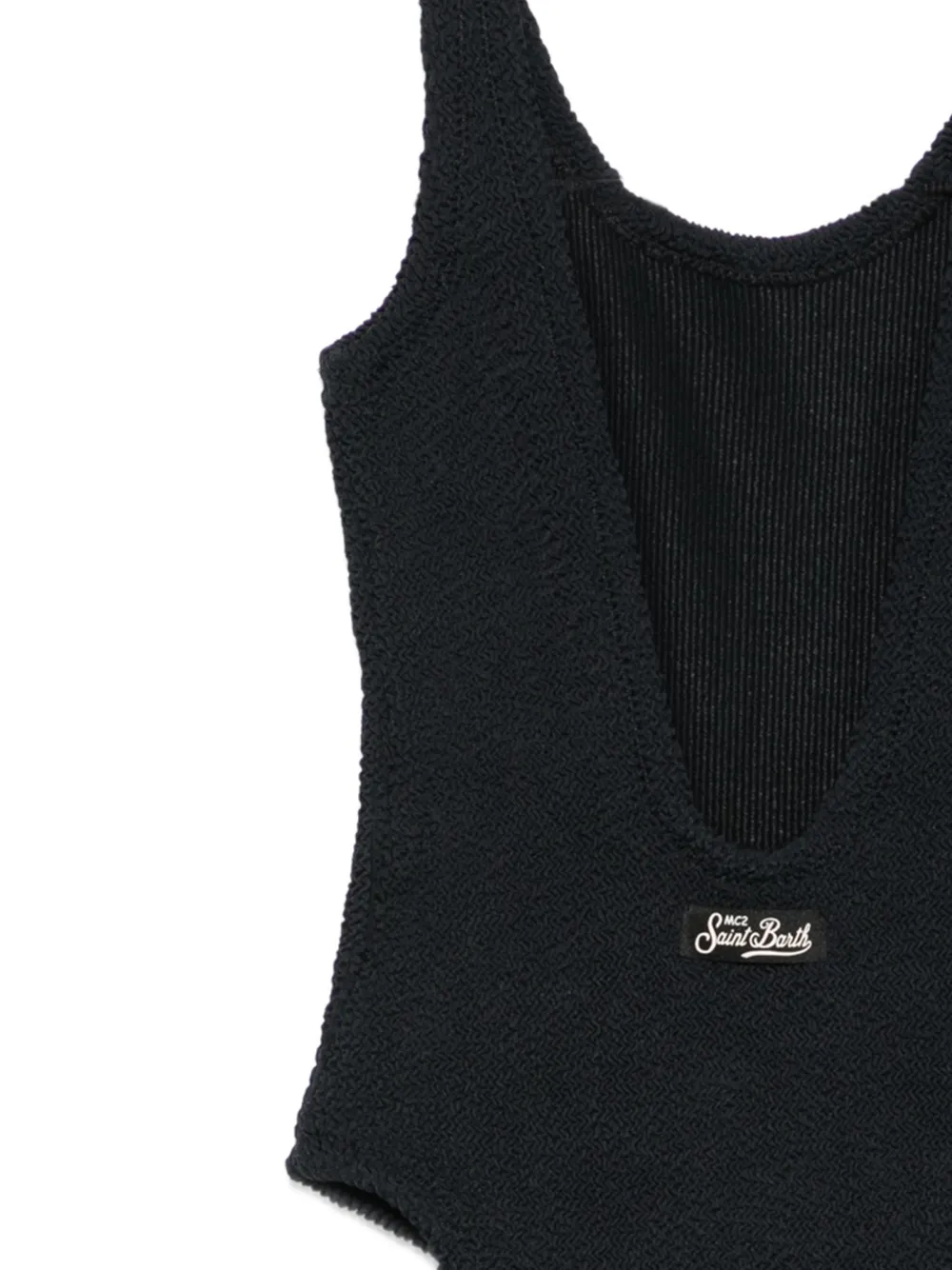  Mc2 Saint Barth Kids Cara Textured Swimsuit - Black 