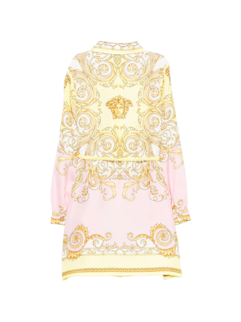  Versace Kids Baroque Belt Dress - Yellow 