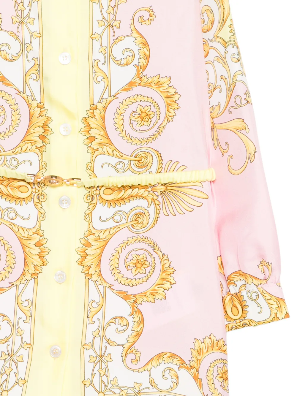  Versace Kids Baroque Belt Dress - Yellow 