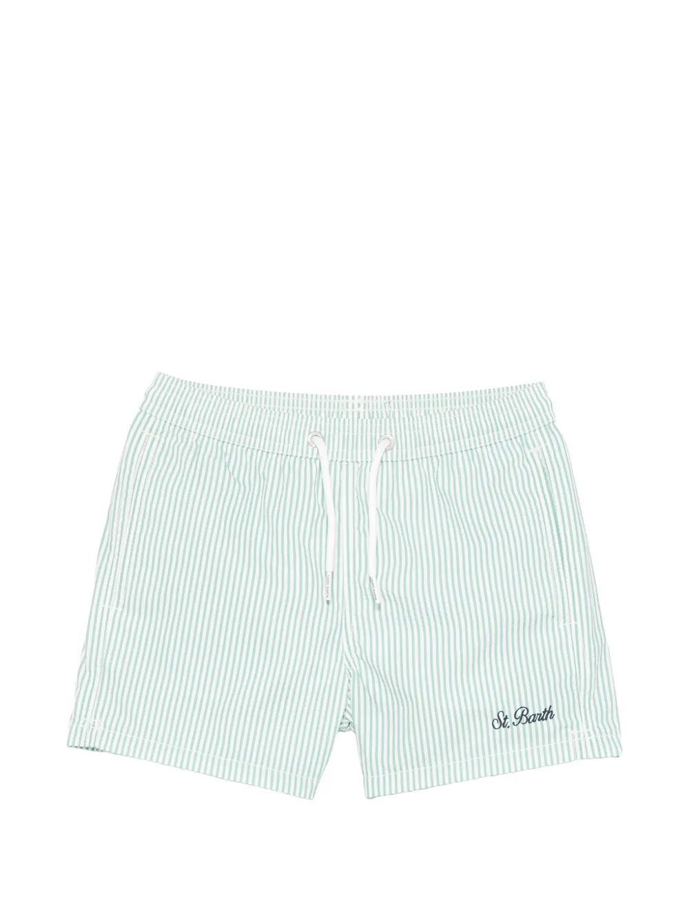 MC2 Saint Barth Kids striped drawstring swim shorts - Verde
