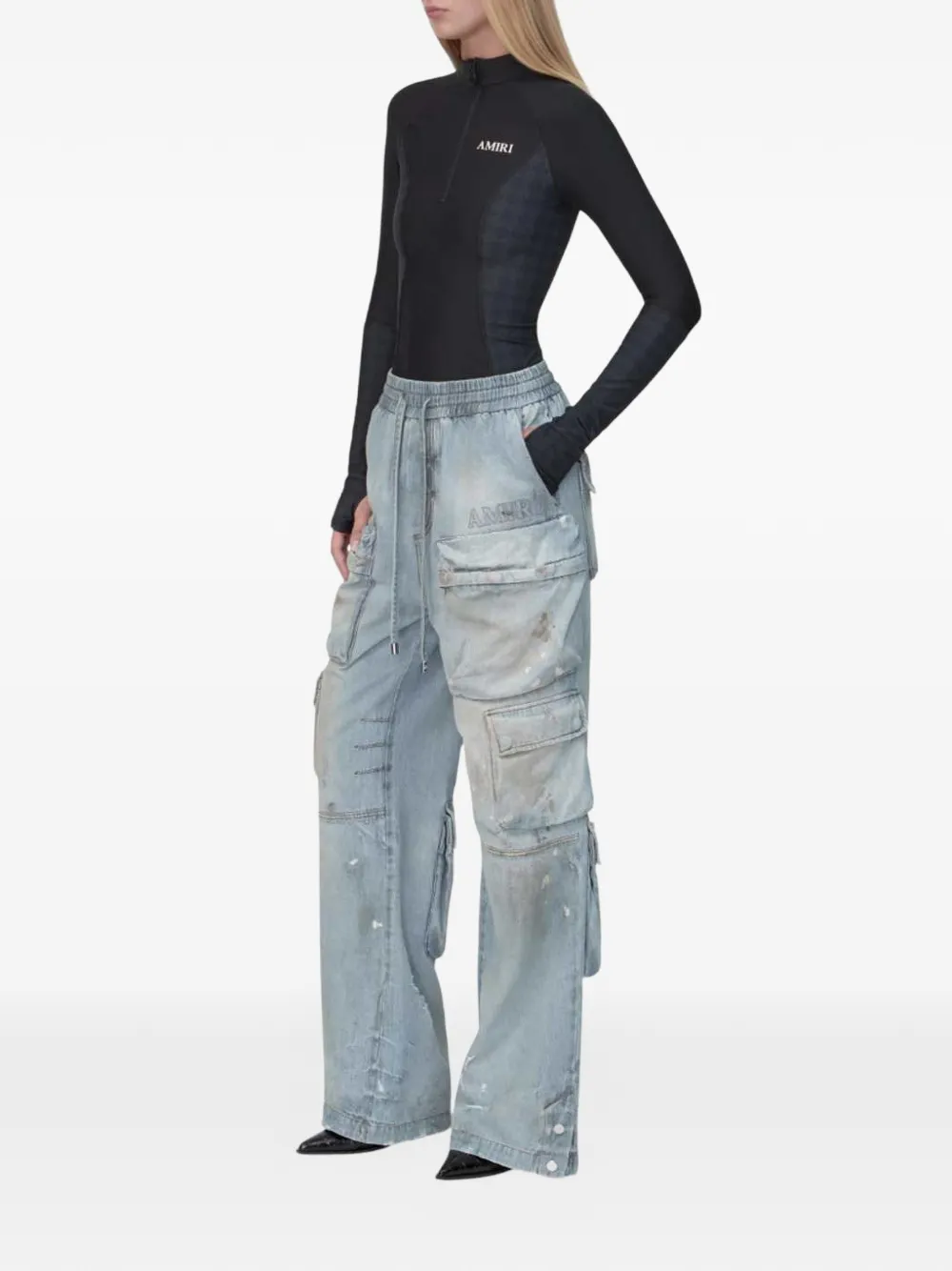  Amiri Cargo-pockets Drawstring Jeans - Blue 