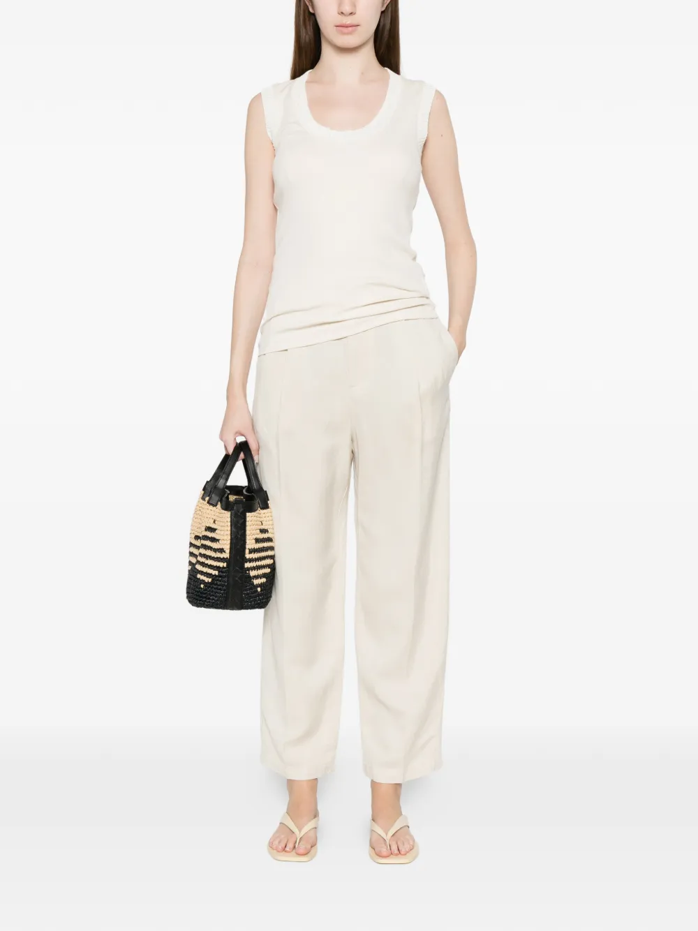 Fabiana Filippi Top met ronde hals Beige