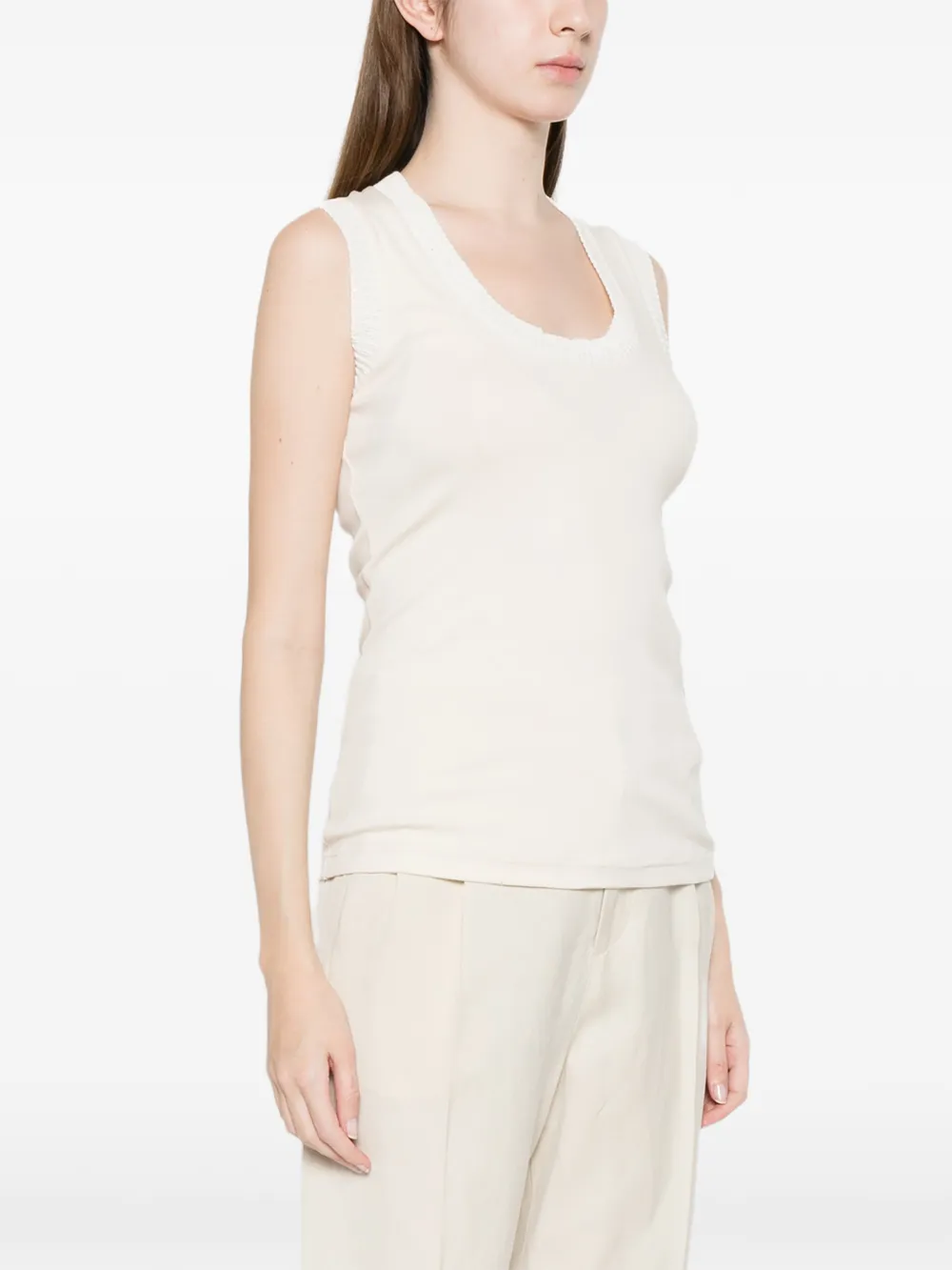 Fabiana Filippi Top met ronde hals Beige