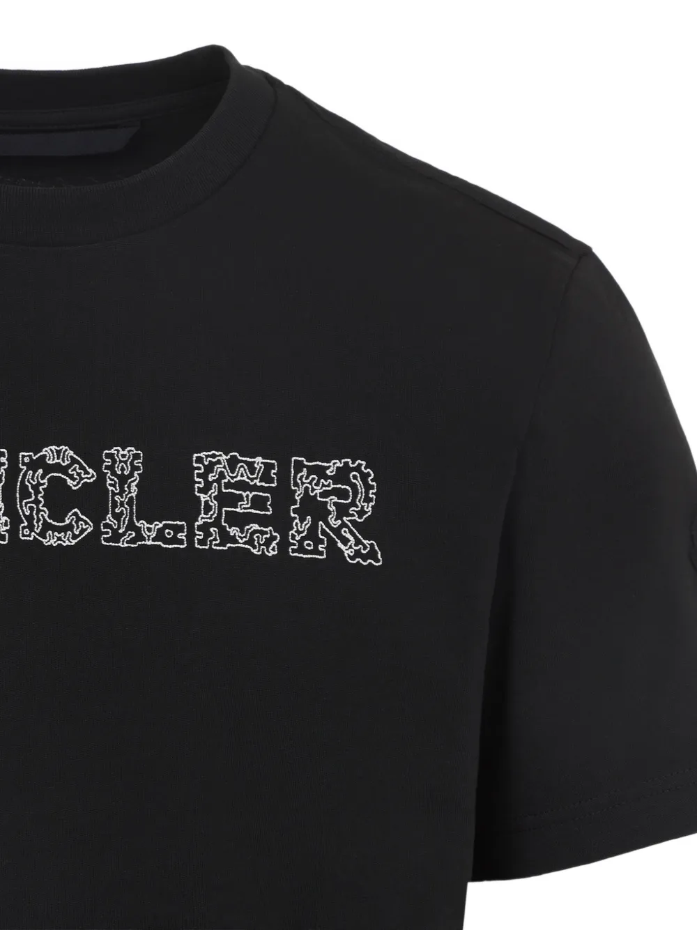 Moncler Katoenen T-shirt met geborduurd logo Zwart