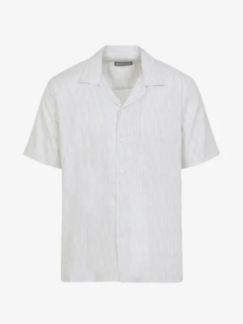 Canali striped short sleeve shirt