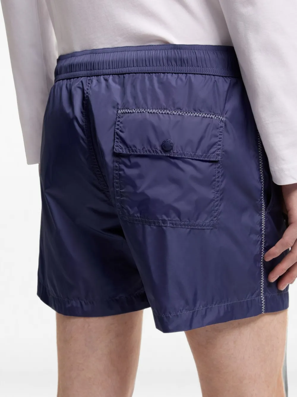 Moncler Zwembroek met logo Blauw
