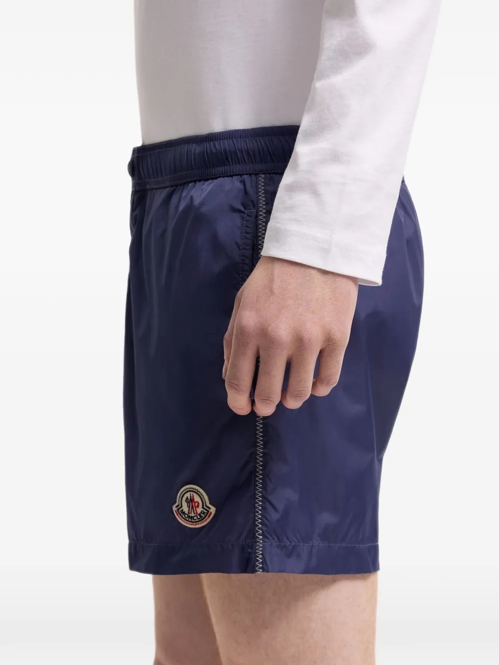 Moncler Zwembroek met logo Blauw