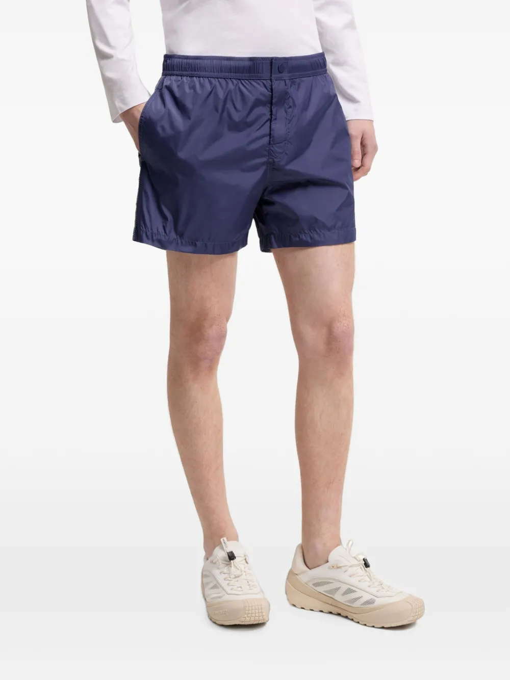 Moncler Zwembroek met logo Blauw