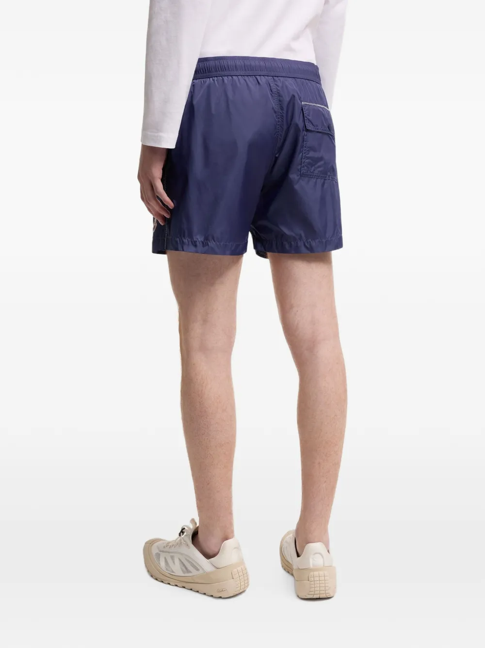 Moncler Zwembroek met logo Blauw
