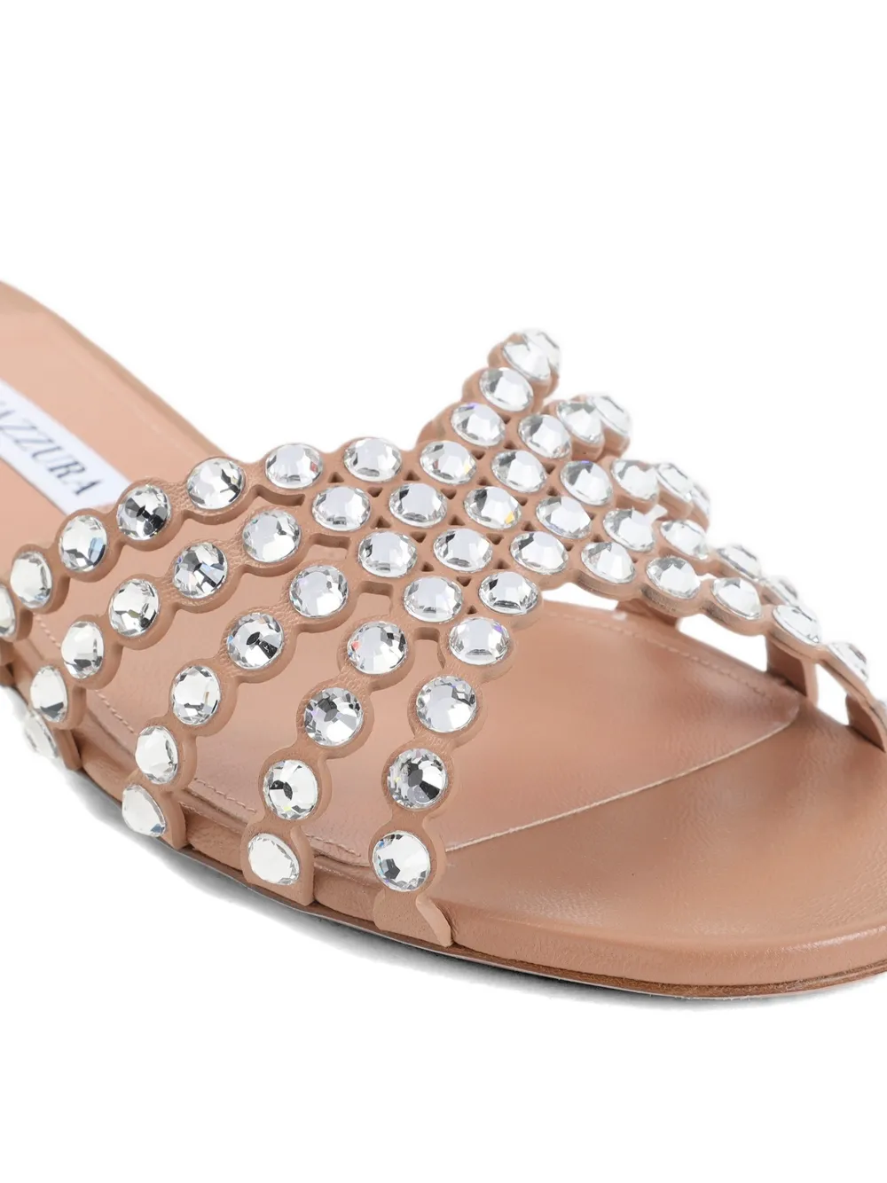 Aquazzura crystal-embellished strap sandals Beige