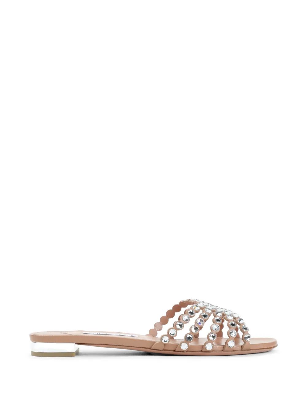 Aquazzura crystal-embellished strap sandals Beige