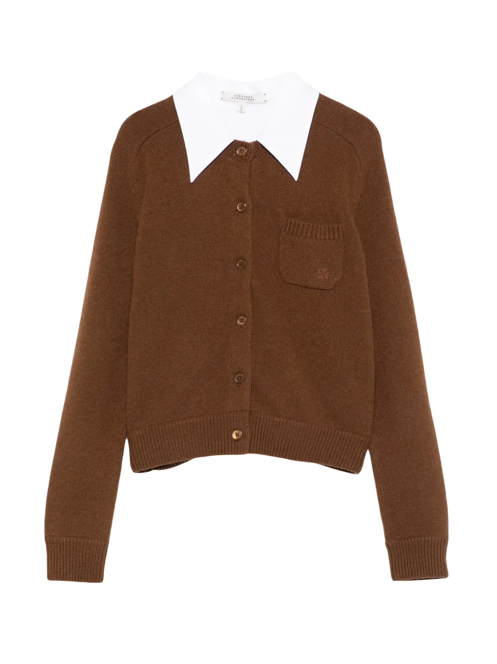Dorothee Schumacher Elegant Statements pocket buttoned cardigan - Marrone