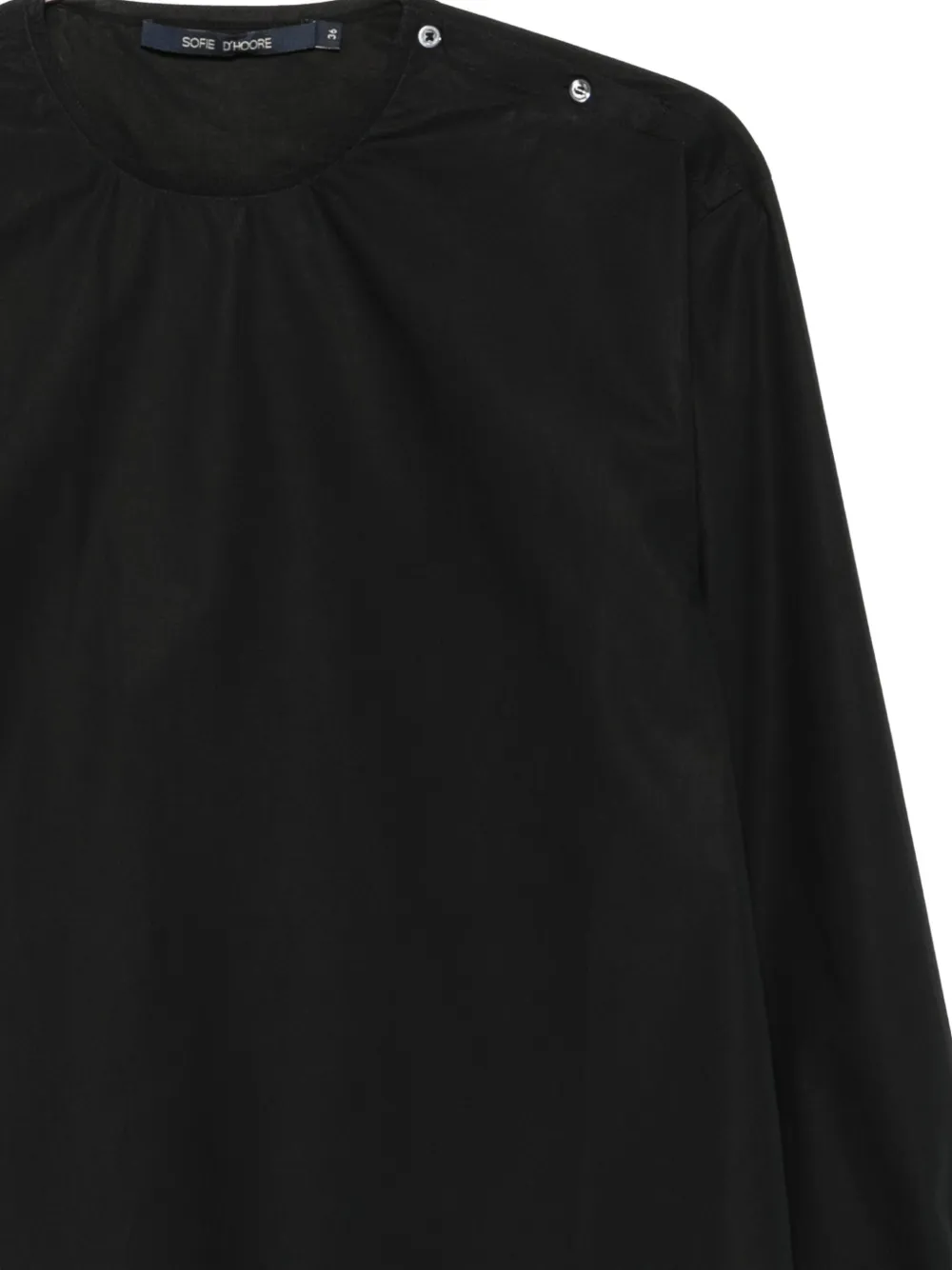 Sofie D'hoore Blouse met lange mouwen en knopen op de schouders Zwart