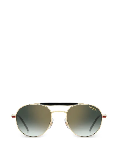 Carrera lentes de sol con armazón redonda y motivo de rayas