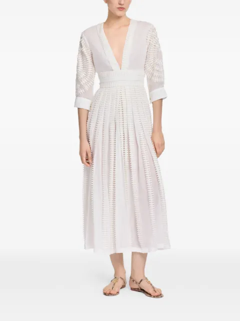 Elie Saab ladder-stitch V-neck dress