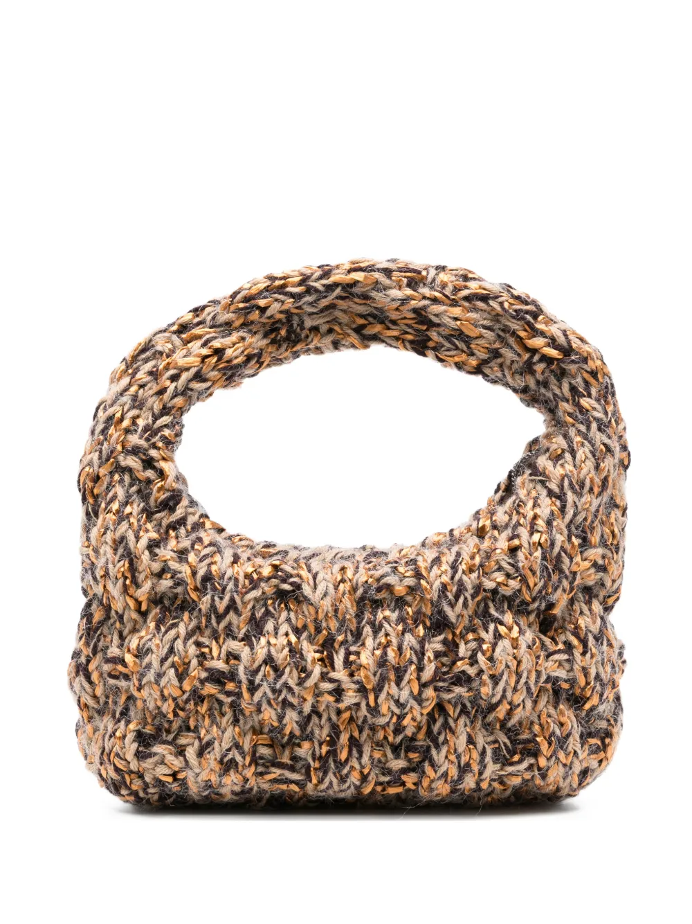 Maria La Rosa Nappy bronze knitted tote bag - Marrone