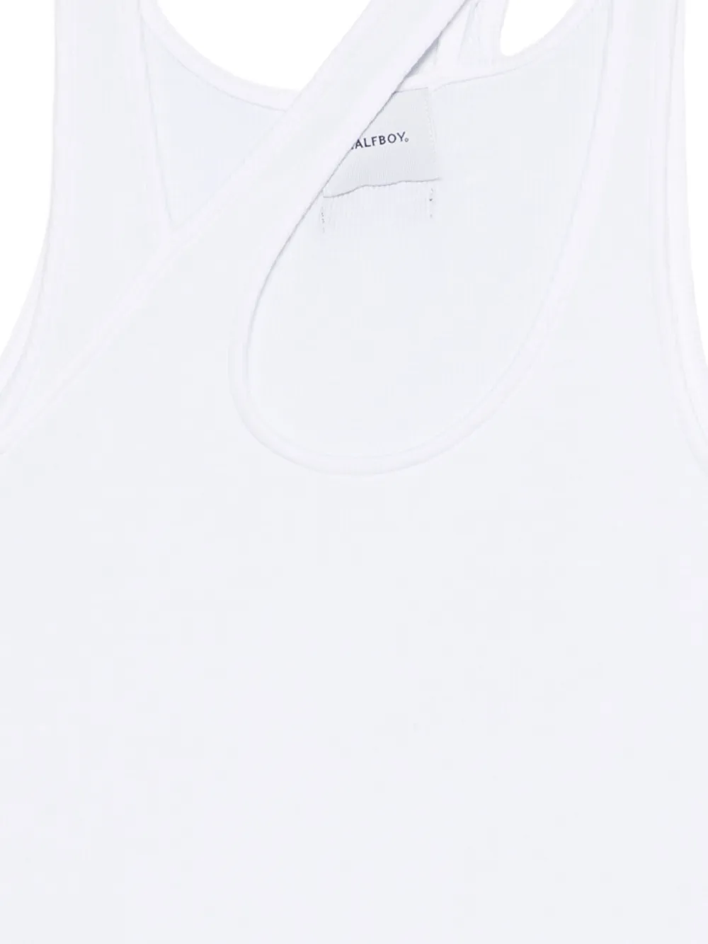 Halfboy Cut-out Ribbed Tank Top in White, view 3