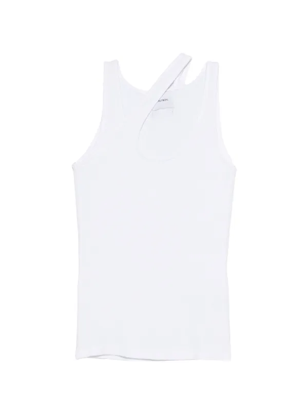 Halfboy Cut-out Ribbed Tank Top in White