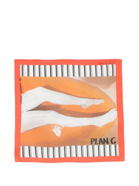 Plan C striped-print scarf