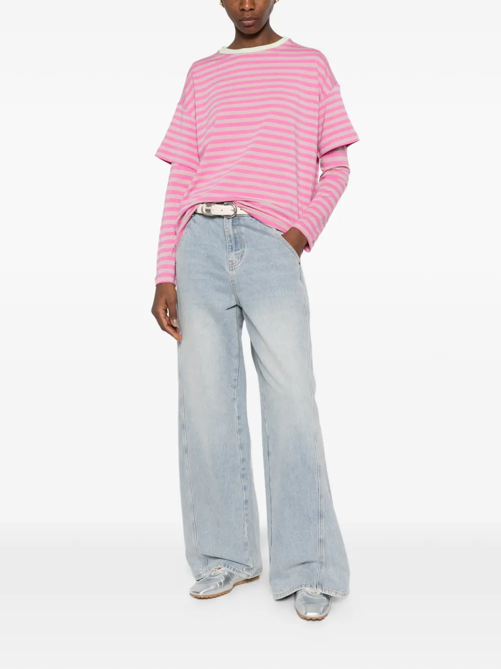  Niu Striped T-shirt - Pink 