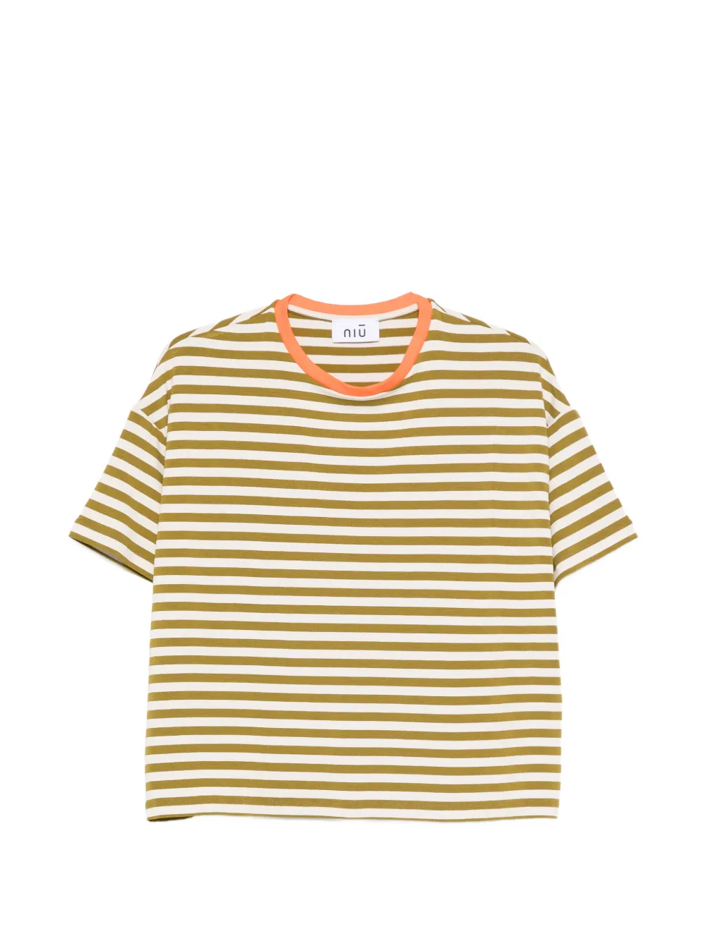 Niu T-shirt a righe - Verde