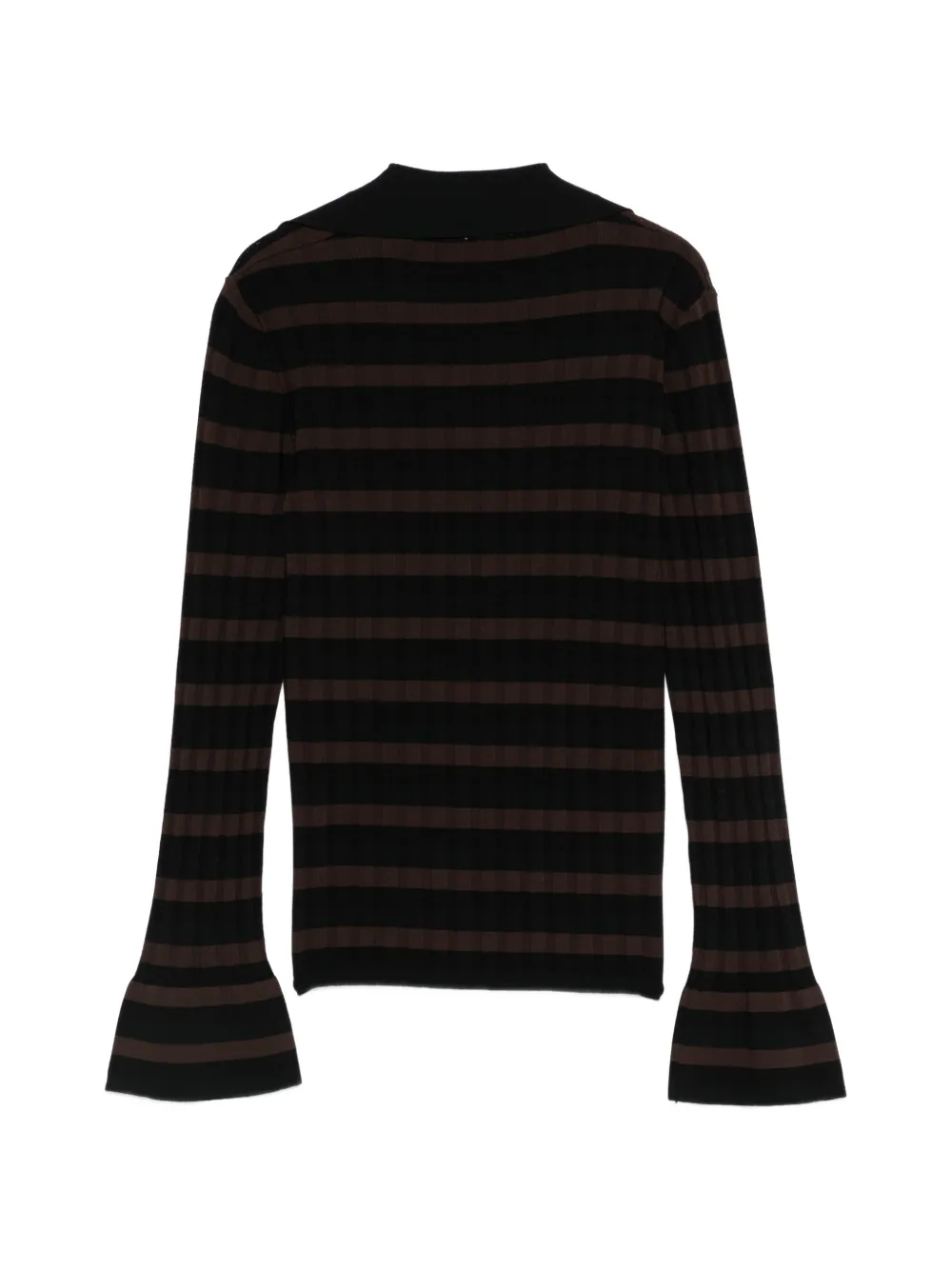 Striped V-Neck Ribbed Shirt