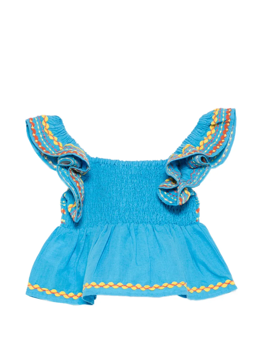  Stella Mccartney Kids Ruffled-collar Top - Blue 