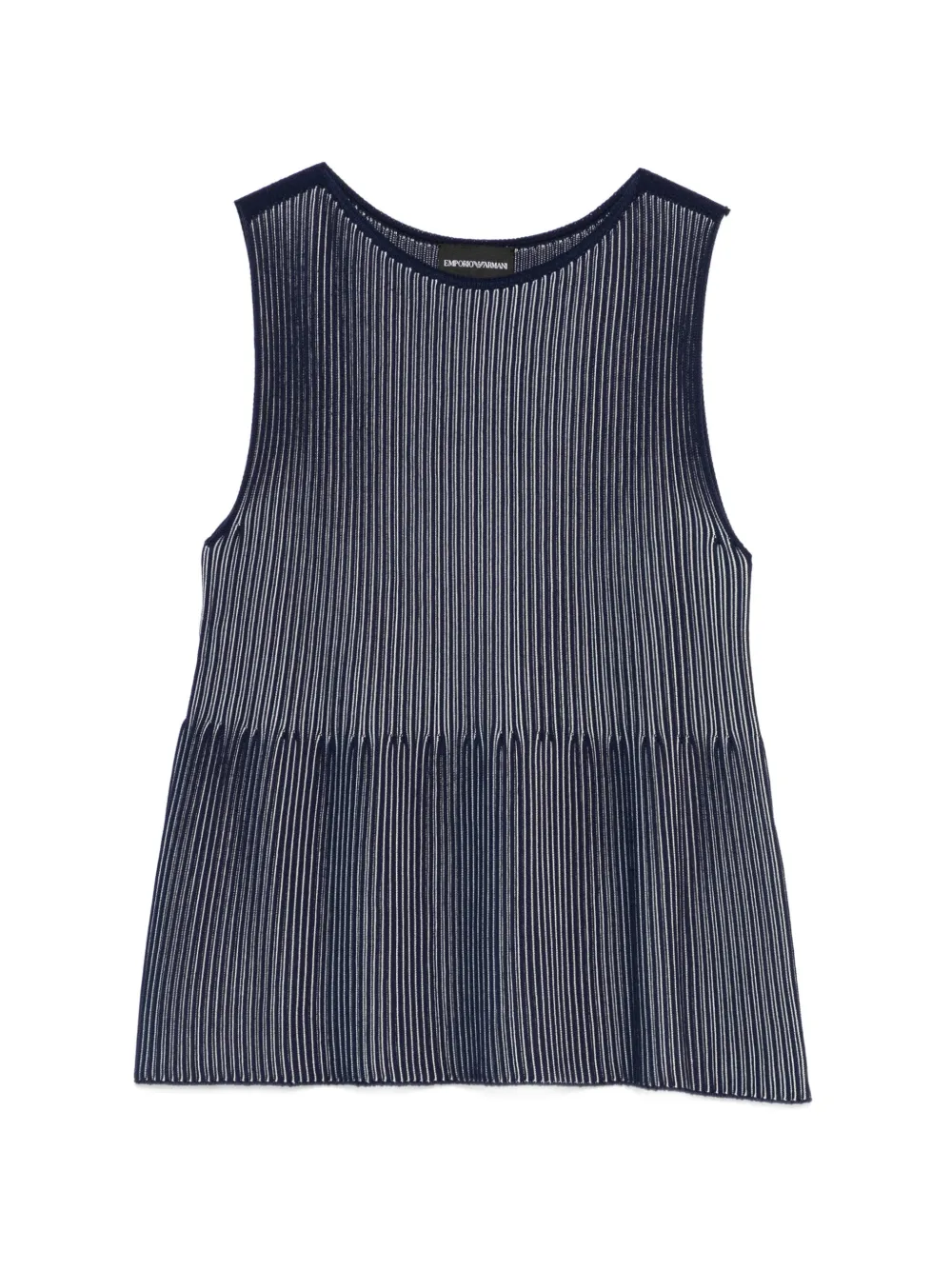 Emporio Armani Top smanicato plissettato - Blu
