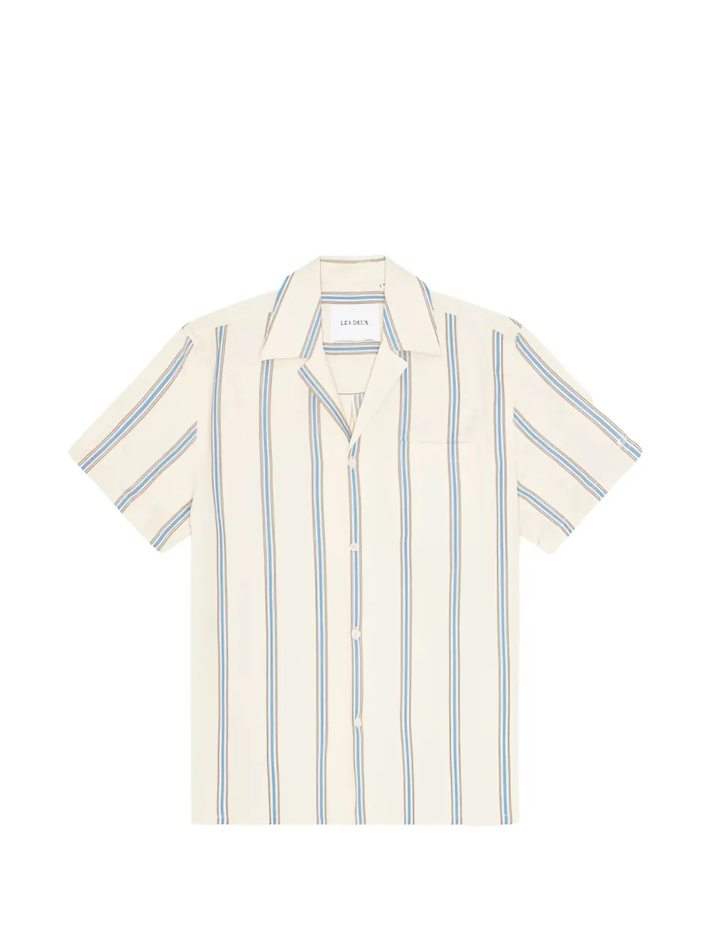 Les Deux Lawson striped chest-pocket shirt - Nude