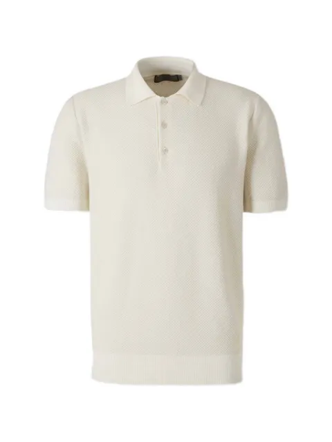 Canali textured polo shirt