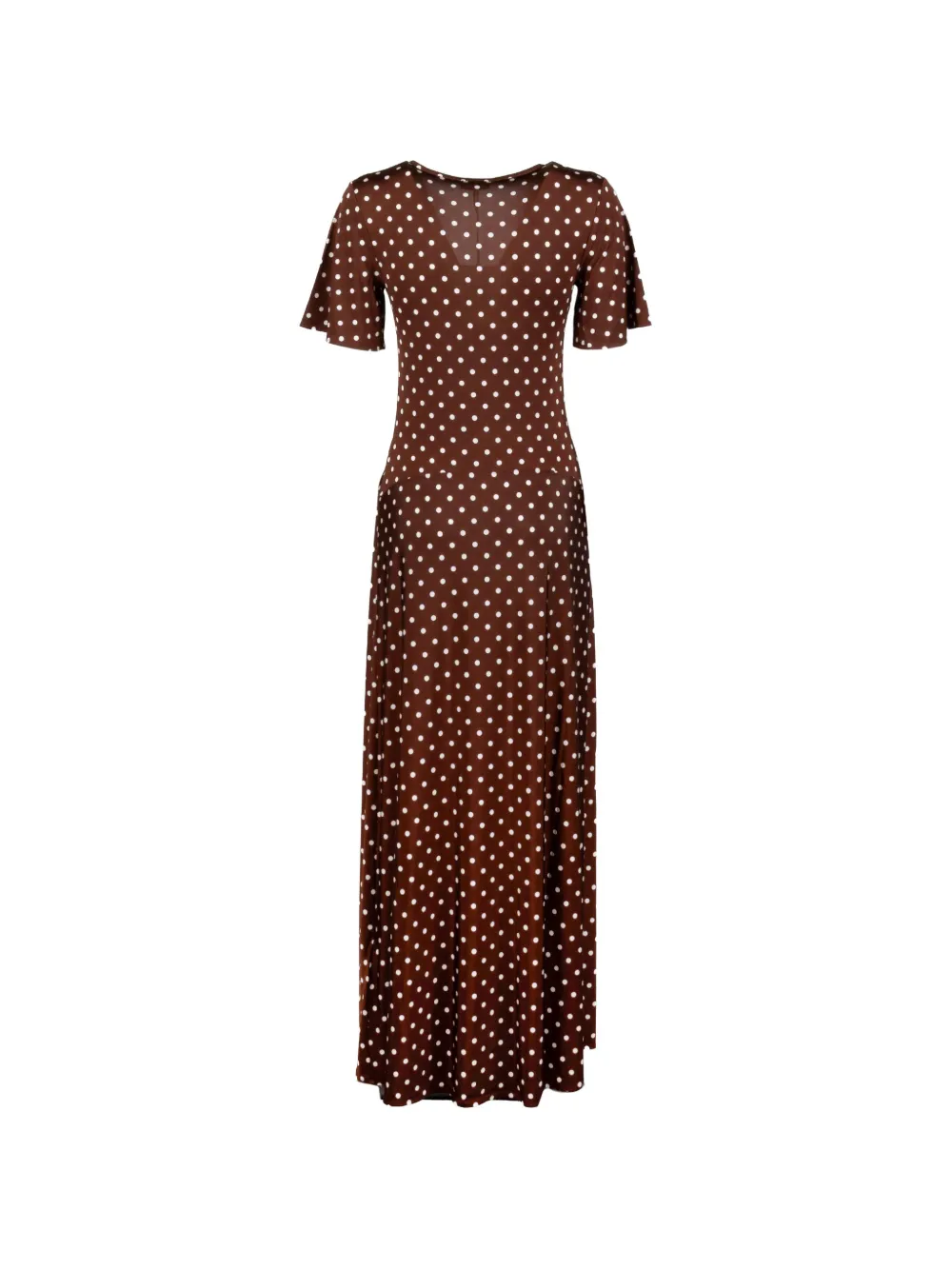  Marella Gathered Polka-dot Maxi Dress - Brown 