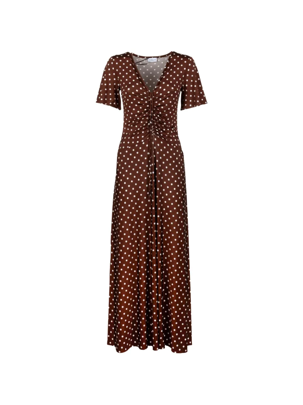 Marella gathered polka-dot maxi dress - Marrone