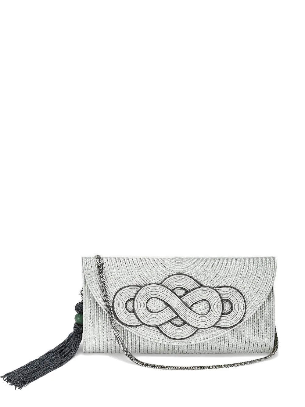 Shanghai Tang Tang Infinity Chinese-knot clutch bag - Argento