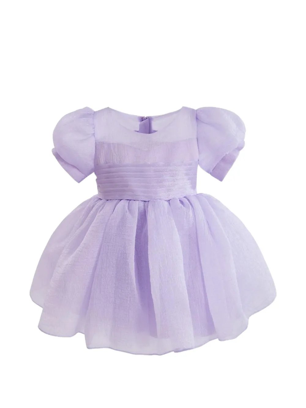Tulleen puff-sleeve bow-detail dress - Purple