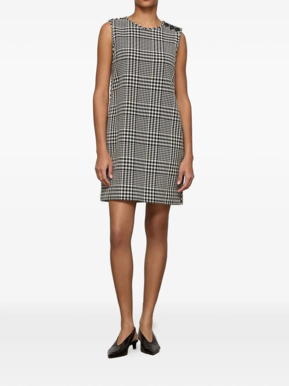  Lafayette 148 Plaid-pattern Mini Dress - Black 