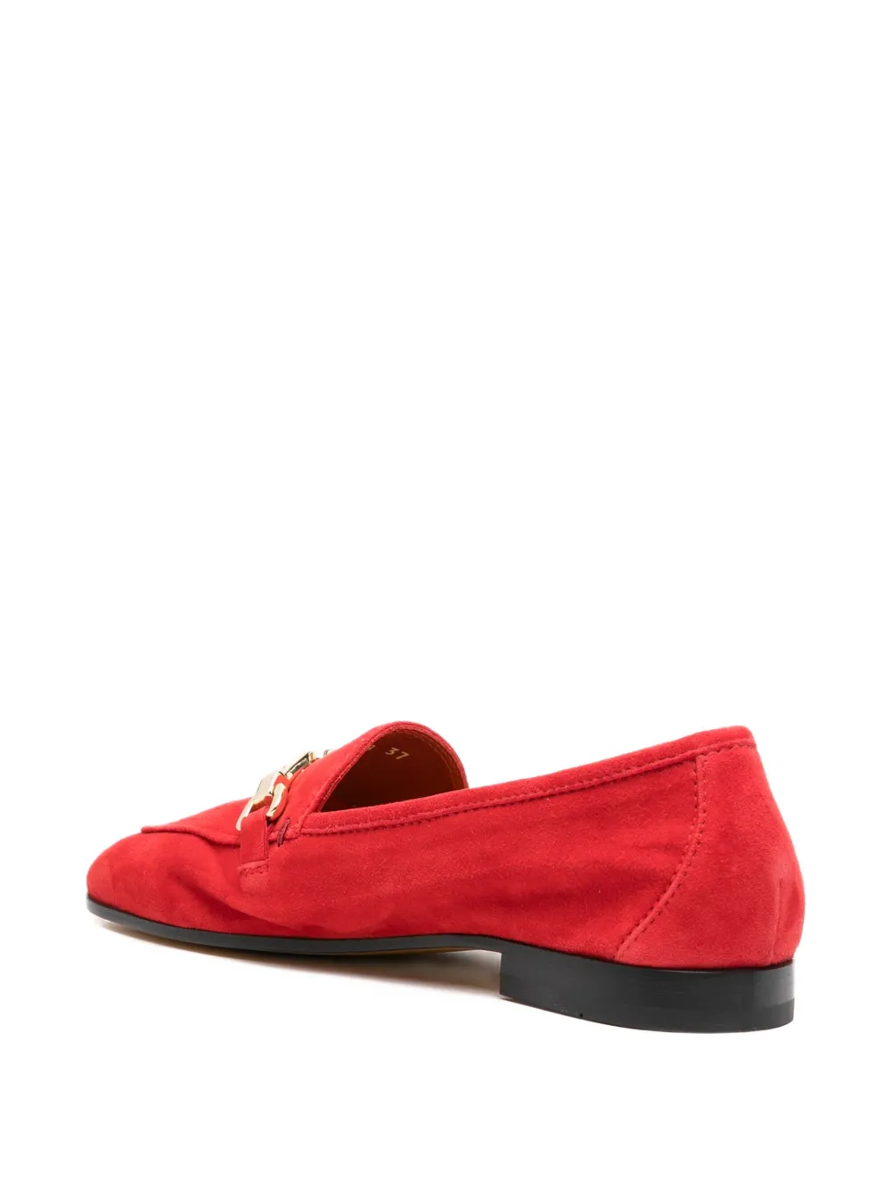 Doucal's Suède loafers met hardware Rood