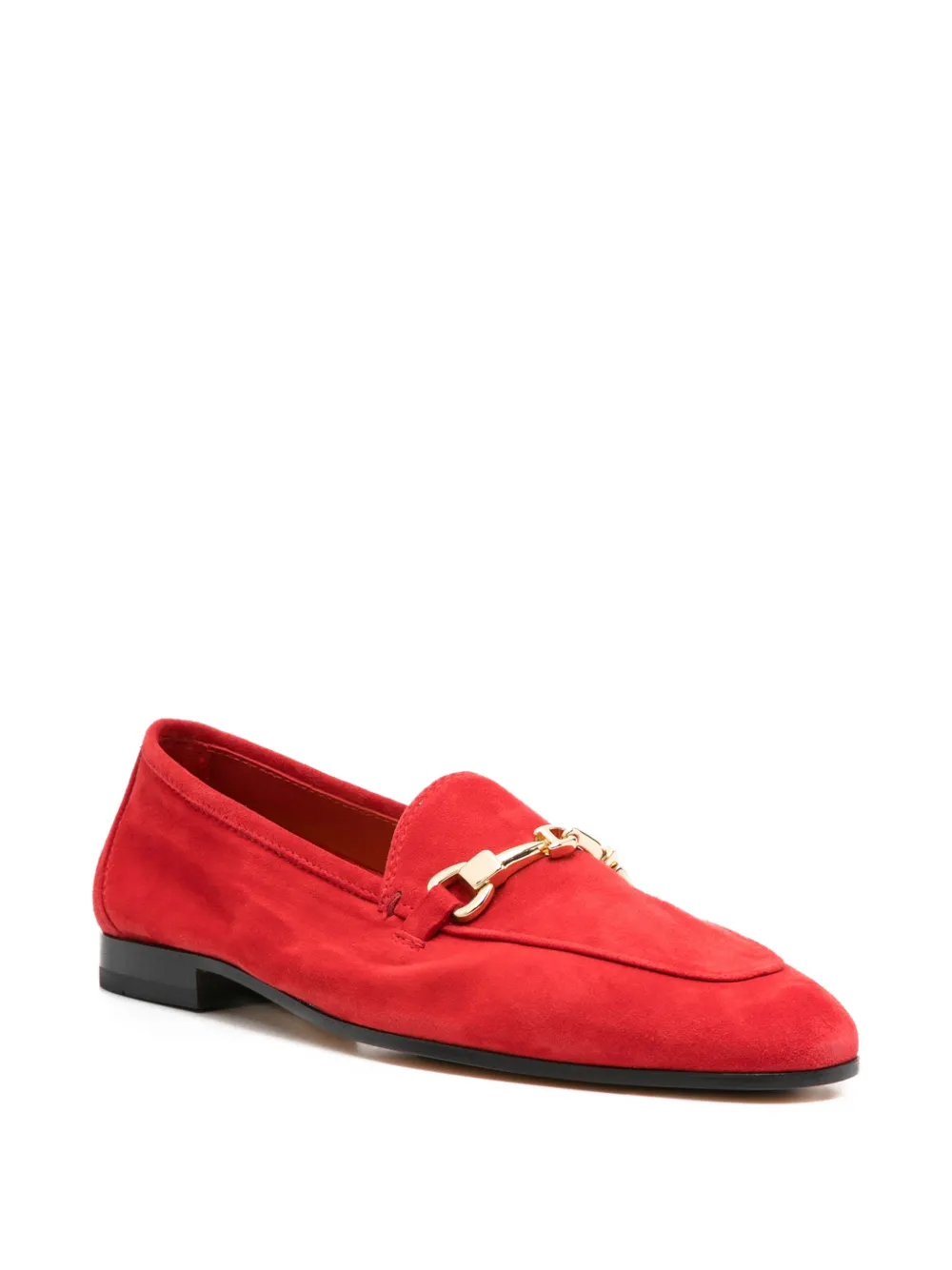 Doucal's Suède loafers met hardware Rood