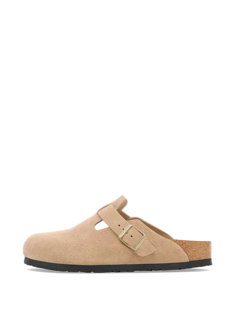 Birkenstock Boston suede metal-buckle slippers - Toni neutri